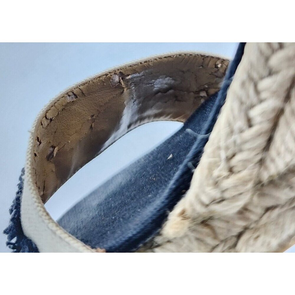 CASTANER Open Toe‎ Ankle Strap Wedge Sandals Espadrille Shoes Black/Beige Size 6 - Picture 12 of 16